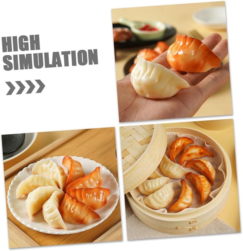 4Pcs Realistic Artificial Dumpling Models 5 5X2X2CM For Photography Props Kitchen Display - Image 3